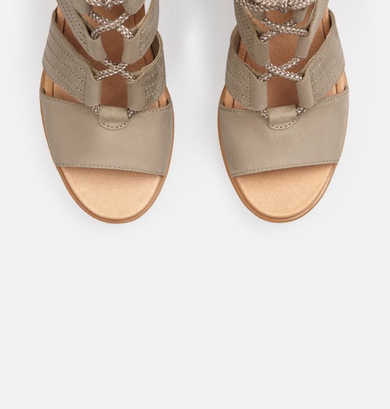 Womens Sandals Olive - Sorel Joanie™ II Lace Wedge - 571-CEIOVQ